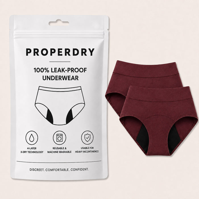 ProperDry Women's Leakproof Underwear – Absorbent & Reusable (Red color)