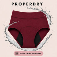 ProperDry Women's Leakproof Underwear – Absorbent & Reusable (Red color)