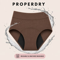 ProperDry Women's Leakproof Underwear – Absorbent & Reusable (Brown color)