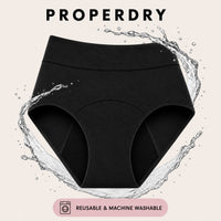 ProperDry Women's Leakproof Underwear – Absorbent & Reusable (Black Color)