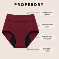 ProperDry Women's Leakproof Underwear – Absorbent & Reusable (Red color)