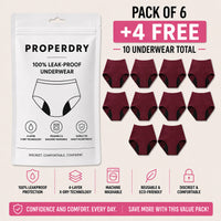 ProperDry Women's Leakproof Underwear – Absorbent & Reusable (Red color)