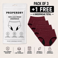 ProperDry Women's Leakproof Underwear – Absorbent & Reusable (Red color)