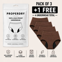 ProperDry Women's Leakproof Underwear – Absorbent & Reusable (Brown color)