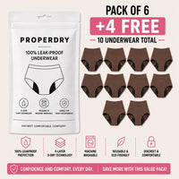 ProperDry Women's Leakproof Underwear – Absorbent & Reusable (Brown color)