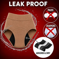 Women’s Leakproof Incontinence Underwear – Reusable Absorbent Bladder Leak Protection (Beige color)