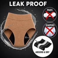 Women’s Leakproof Incontinence Underwear – Reusable Absorbent Bladder Leak Protection (Beige color)