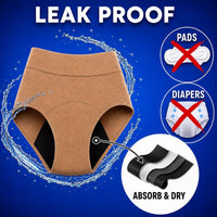 Women’s Leakproof Incontinence Underwear – Reusable Absorbent Bladder Leak Protection (Beige color)